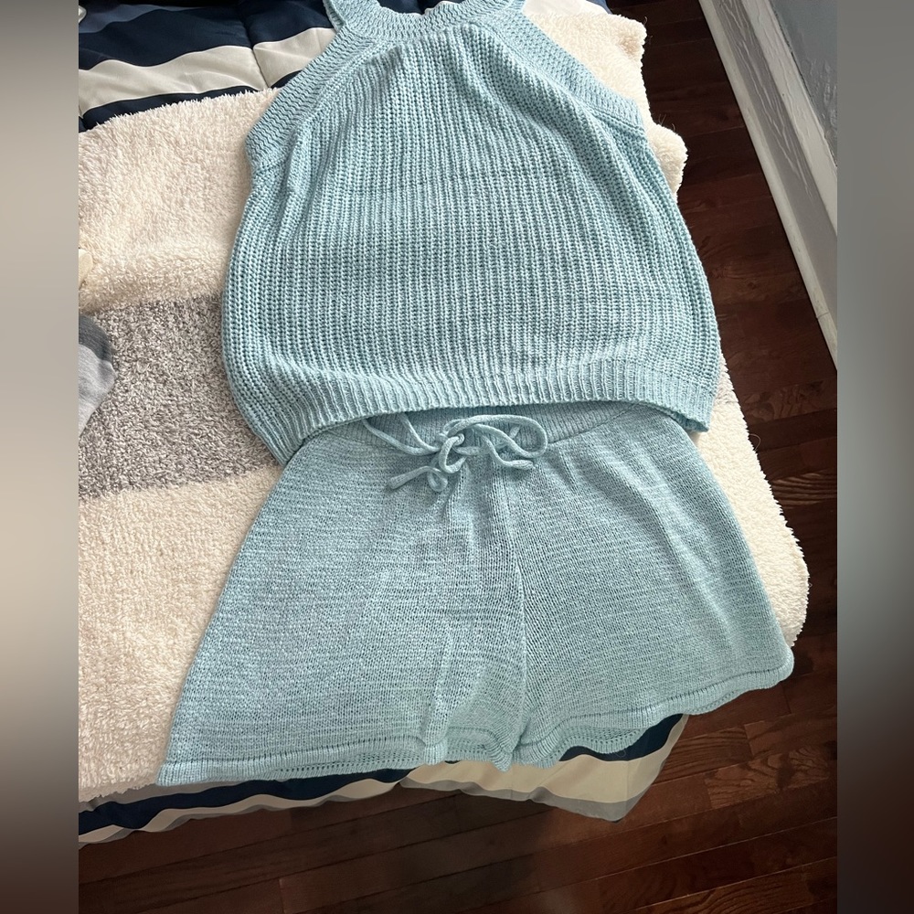 Blue Knit Set